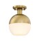 Designers Fountain Linden 8 in. 1-Light Brushed Gold Mid-Century Modern Semi Flush Mount with Etched Opal Glass Shade D321M-SF-BG - alternate 2